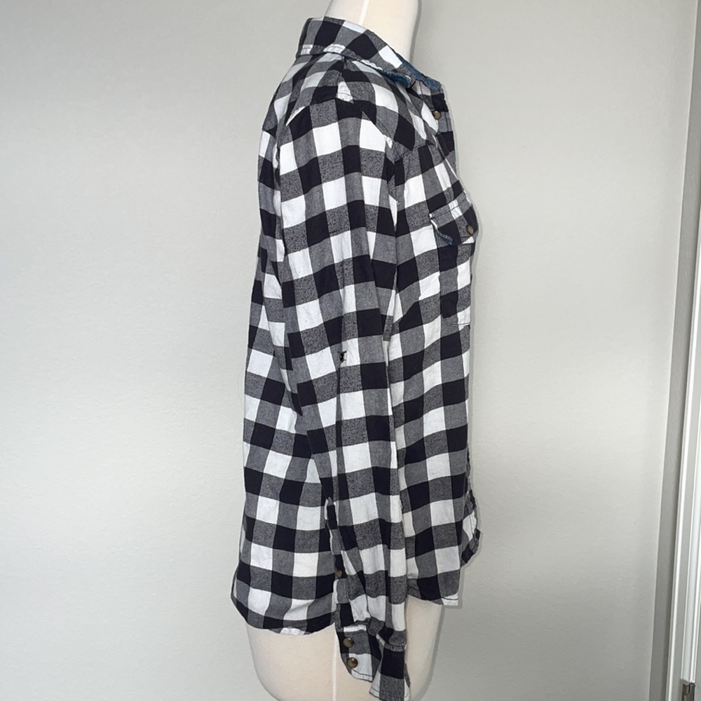 JACHS GIRLFRIEND comfort stretch black and white flannel in women’s size small - Picture 7 of 11